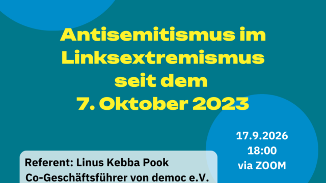 Infoabend: Antisemitismus im Linksextremismus